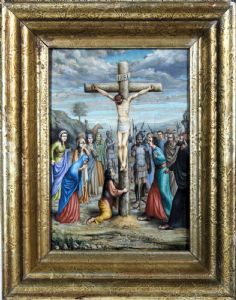 "Crocifissione di Cristo"  olio su tavola